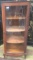 AMERICAN OAK ANTIQUE CURIO DISPLAY CABINET