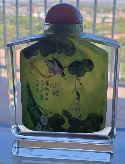 4" TALL HAND PAINTED PERFUME BOTTLE