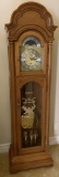 VERY NICE SOLID OAK GRANDFATHER CLOCK