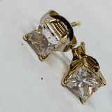 14KT YELLOW GOLD 1.20CTS DIAMOND STUD EARRINGS