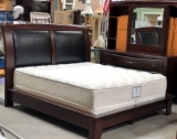 KING BED WITH MATTRESS & BOX SPRING PLUS DRESSER & MIRROR - VERY NICE