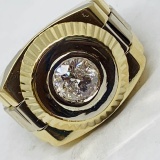 14KT YELLOW GOLD ROLEX DESIGN 1.50CTS DIAMOND RING