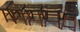 LOT OF (5) MATCHING LEATHER BARSTOOLS