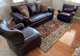 HIGH QUALITY LEATHER 3PC SOFA SET - SOFA & 2 CHAIRS - LIKE NEW CONDITION