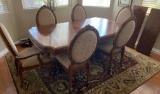 AICO AMINI ELEGANT DOUBLE PEDESTAL TABLE & 6 CHAIRS  - RECENTLY PAID 7900.00