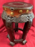 NICELY CARVED ASIAN ANTIQUE PEDESTAL TABLE - 20