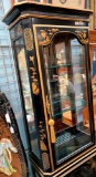 NICE BLACK CURIO CABINET  WITH FLORAL DESIGN (2 OF 2)