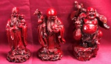 LOT OF THREE SCULPTURES - ASIAN - 9 INCH TALL