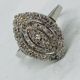 14KT WHITE GOLD .85 CTS DIAMOND VINTAGE RING