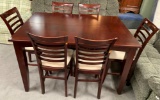 COUNTER HIGH TABLE & 6 BARSTOOLS
