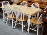 BUTCHER BLOCK DINING TABLE  & 6 CHAIRS