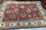 LARGE 8'X10' RED/TAN AREA RUG