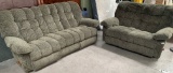 LA-Z-BOY DUAL COUCH & LOVESEAT  - OLIVE COLOR