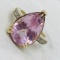 14KT YELLOW GOLD 11.30CTS MORGANITE AND .06CTS DIAMOND RING
