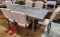 BRAND NEW - HEAVY WOOD TABLE & 6 QUALITY TUFTED CHAIRS