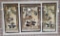 NICELY FRAMED PANDA ANTIQUE 3PC TAPESTRIES