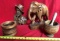 4 WOOD CARVINGS (ELEPHANTS & BOWLS) - SEE PICS FOR DETAILS