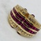14KT YELLOW GOLD .80CTS RUBY AND .50CTS DIAMOND RING