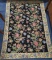 MADE IN INDIA WOOL 4X6 AREA RUG - BLACK & YELLOW