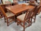 MISSION STYLE COUNTER HIGH TABLE & 6 BARSTOOLS