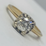 14KT YELLOW GOLD .75CTS SOLITAIRE DIAMOND RING
