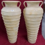 PAIR OF MATCHING POTTERY VASES - 40
