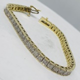 14KT YELLOW GOLD 4.50CTS DIAMOND BRACELET