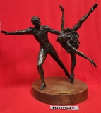 LARGE BRONZE SCULPTURE OF TWO BALLERINAS 