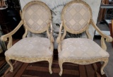 PAIR OF MATCHING ARMCHAIRS - NICE WOOD FRAMED