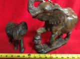 PAIR OF MARBLE ELEPHANTS - SEE PICS FOR DETAILS