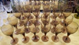 LARGE SET OF SMOKEY COLOR GLASSES - SEE PICS FOR DETAILS