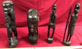 LOT OF 4 WOOD CARVINGS  - SEE PICS FOR DETAILS