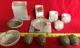 LOT OF ASSORTED MARBLE PIECES - SEE PICS FOR DETAILS