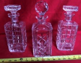 SIGNED ATLANTIS DECANTERS - 3PCS (SQUARE BASE)