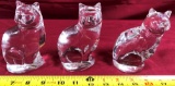 LOT OF THREE CRYSTAL CATS