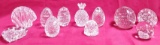 LOT OF (11) CLEAR GLASS/CRYSTAL PAPERWEIGHTS