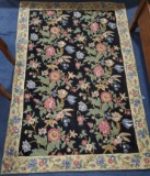 MADE IN INDIA WOOL 4X6 AREA RUG - BLACK & YELLOW