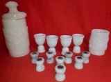 LOT OF MISC. MARBLE PIECES - CUPS, SALT SHAKERS & MORE