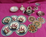 LOT OF MISC. COLLECTIBLES, TILE PLATES & MORE