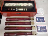 VERY NICE MAH JONGG  SET IN RED WOOD BOX - LIKE NEW