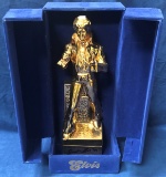 GOLD ELVIS DECANTER IN BLUE COLLECTIBLE BOX - SEE PICS