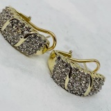 14KT YELLOW GOLD 3.40CTS DIAMOND EARRINGS