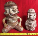 (2) VINTAGE MESO AMERICAN FIGURINE/ARTIFACT - SEE PICS FOR DETAILS