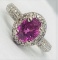 14KT WHITE GOLD 2.01CTS PINK SAPPHIRE AND 1.20CTS DIAMOND RING