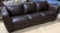 BROWN LEATHER COUCH - SEE PICS FOR CONDITION
