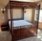 MAGNIFICENT ROSEWOOD 4 POSTER CANOPY QUEEN BED & (2) END TABLES (NO MAT SET)