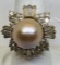 STEINER DESIGN CUSTOM 14 KT GOLD RING W/ 14 MM SOUTH SEA PEARL W/ APPROX. 3 CT DIA.