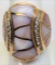 14 KT ROSE GOLD, 1.0ct DIAMOND AND MOTHER OF PEARL RING 21.6 GRAMS OF GOLD