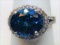 14KT WHITE GOLD 5.26CTS TANZANITE AND .80CTS DIAMOND RING