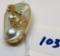 CUSTOM MADE BY MARIANA BROOCH/PENDANT, 18KT GOLD W/ NASCENT PEARLS AND 3 BEZEL SET D?A 17.5 GRAMS